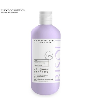 BISOU BIO szampon do włosów farbowanych i zniszczonych FIX YOUR
COLOR, 300 ml