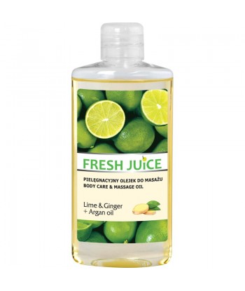 Fresh Juice - Pielęgnacyjny olejek do masażu - Lime & Ginger + Argan oil, 150ml