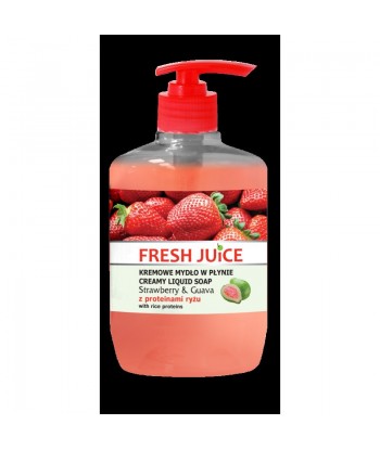 Fresh Juice - Kremowe mydło - Strawberry & Guava - z proteinami ryżu, 460ml