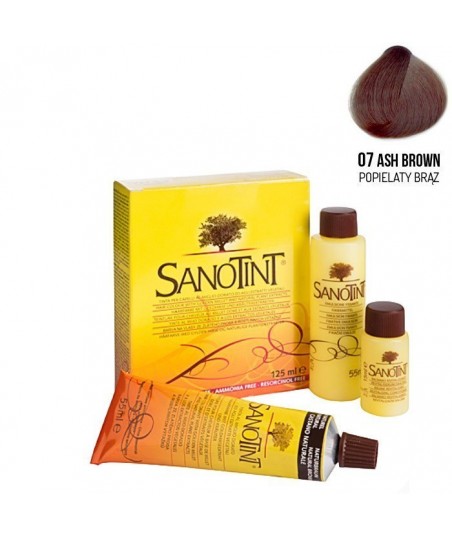 Farba do włosów ASH Brown Popielaty Brąz 07 Classic Sanotint