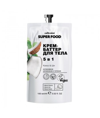 Krem-Masło śmietankowe do ciała 5w1 Kokos i Shea, 100 ml - CAFE MIMI