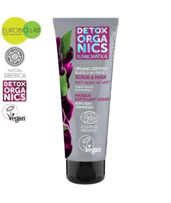 Organiczna maska peeling do twarzy czarna 2in1, 75