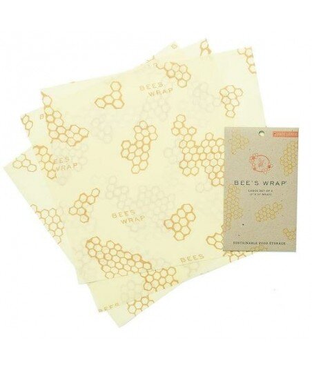 Bee's Wrap, Woskowana organiczna bawełna do zawijania, 3 szt., rozm. L 33 x 35 cm