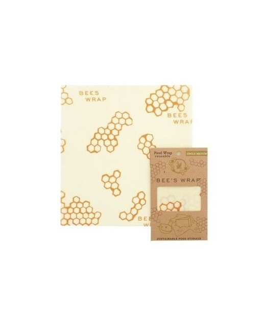 Bee's Wrap, Woskowana organiczna bawełna - woskowijka - do zawijania, rozm. M 25 x 27,5cm