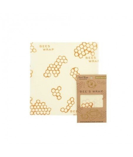 Bee's Wrap, Woskowana organiczna bawełna - woskowijka - do zawijania, rozm. M 25 x 27,5cm