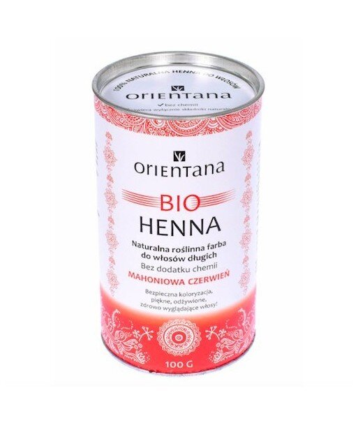 ORIENTANA Bio henna MAHONIOWA CZERWIEŃ do włosów długich 100g