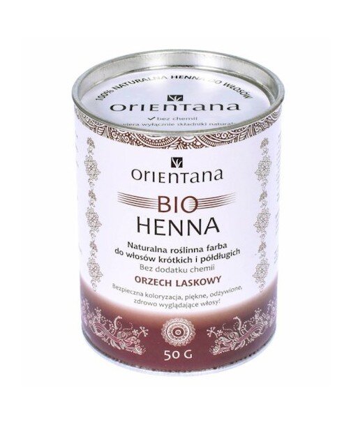 ORIENTANA Bio henna ORZECH LASKOWY do włosów półdługich i krótkich 50g