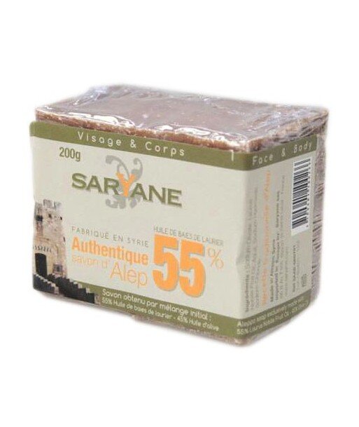 SARYANE Mydło z Aleppo 55% oleju laurowego 200 g SARYANE Mydło z Aleppo 55% oleju laurowego 200 g