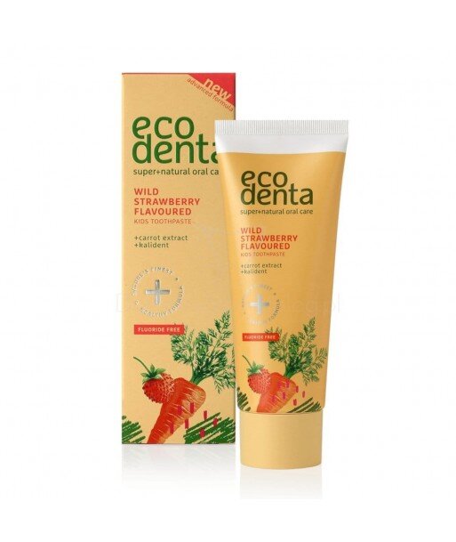 ECODENTA Poziomka - pasta do zębów dla dzieci bez fluoru z wyciągiem z marchwi 75 ml