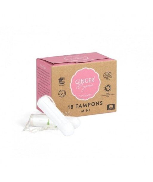 GINGER ORGANIC Tampony bez aplikatora Mini 18 szt. certyfikowane 100% organic