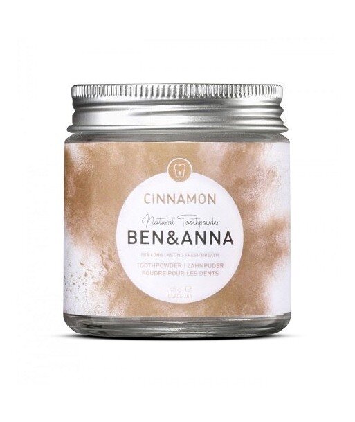BEN & ANNA Naturalny odświeżający proszek do zębów z CYNAMONEM 45g