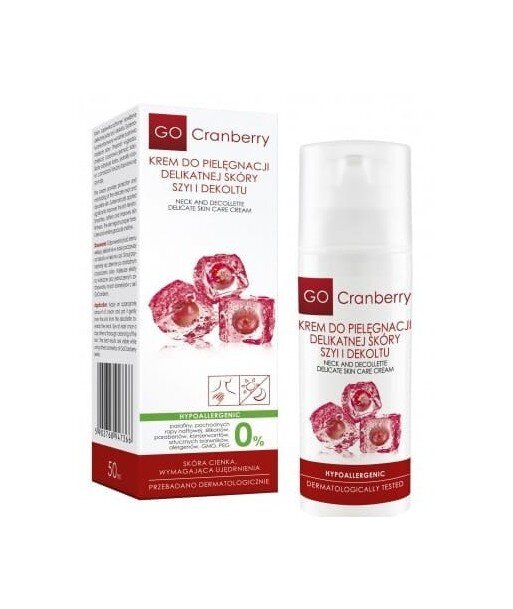 GoCRANBERRY Krem do Pielęgnacji Delikatnej Skóry Szyi i Dekoltu 50ml