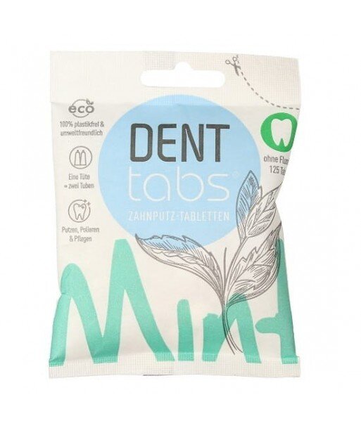 DENTTABS Pasta do zębów w TABLETKACH bez fluoru - 125 tabletek