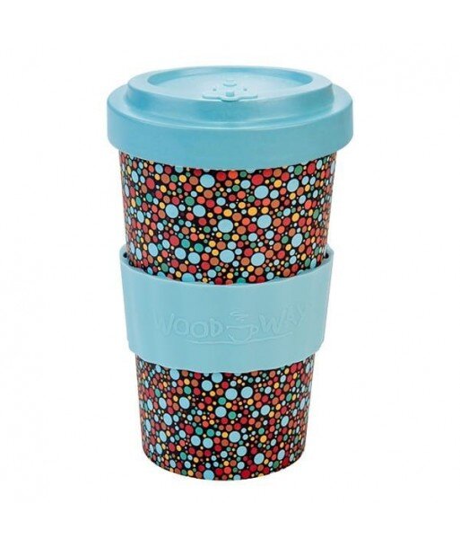 WOODWAY Wielorazowy Biodegradowalny Kubek z bambusa z nakładką - FUSION TURQUOISE blue 500ml WOODWAY Wielorazowy Biodegradowalny Kubek z bambusa z nakładką - FUSION TURQUOISE blue 500ml