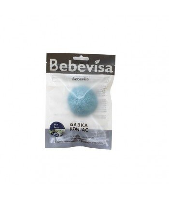 BEBEVISA Gąbka Konjac do twarzy BORÓWKA 6,3-8cm średnicy