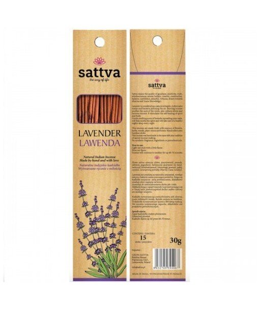 SATTVA AYURVEDA Kadzidełka INCENSE LAVENDER 30G LAWENDA