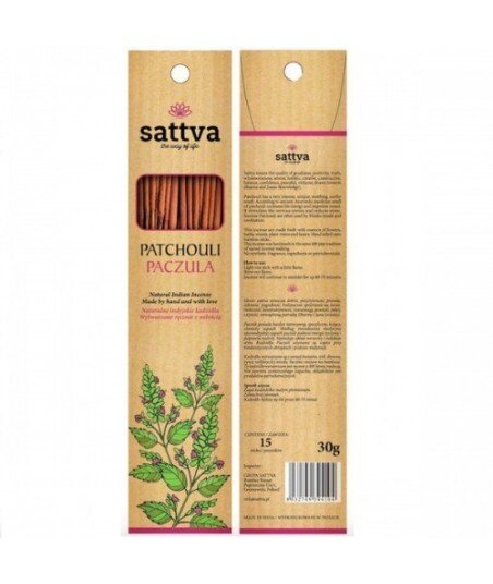 SATTVA AYURVEDA Kadzidełka INCENSE PATCHOULI 30G PACZULA SATTVA AYURVEDA Kadzidełka INCENSE PATCHOULI 30G PACZULA