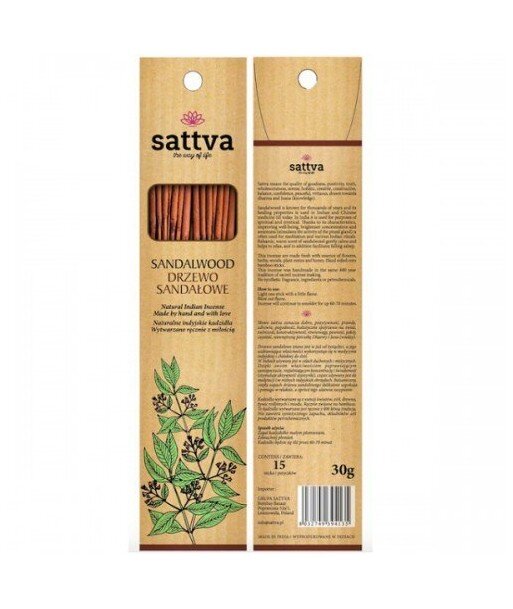 SATTVA AYURVEDA Kadzidełka INCENSE SANDAL 30G Drzewo sandałowe