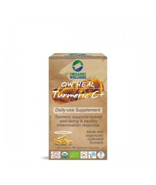 ORGANIC WELLNESS HEAL suplement TURMERIC C+ (kurkuma, imbir, pieprz) 90 kapsułek ORGANIC WELLNESS HEAL suplement TURMERIC C+ (kurkuma, imbir, pieprz) 90 kapsułek