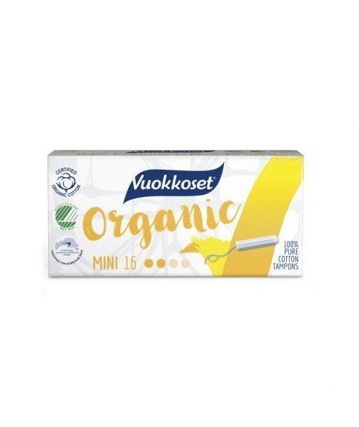 Vuokkoset 100% BIO Tampony Mini 16 sztuk Vuokkoset 100% BIO Tampony Mini 16 sztuk
