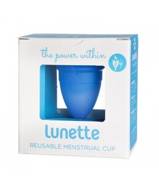 Lunette Kubeczek menstruacyjny model 2 błękitny + woreczek