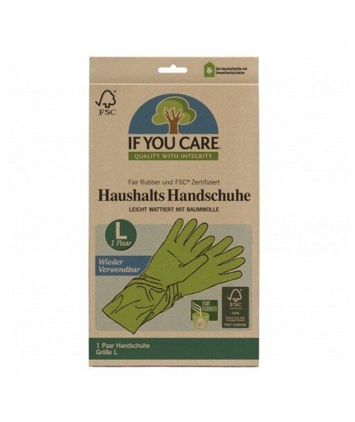 IF YOU CARE Wielorazowe rękawiczki lateksowe FAIR RUBBER 1 Para Rozmiar L