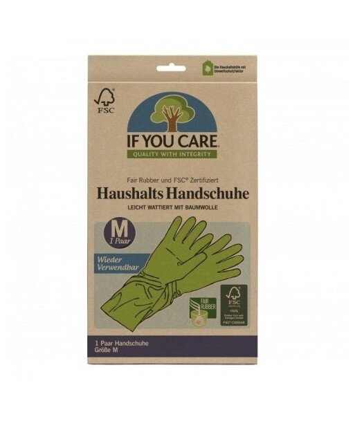 IF YOU CARE Wielorazowe Rękawiczki Lateksowe FAIR RUBBER 1 Para Rozmiar M
