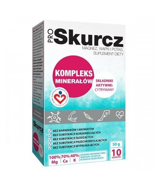 PROPHARMA ProSkurcz 10 saszetek 50g Cytrynian Magnezu Potasu Wapnia