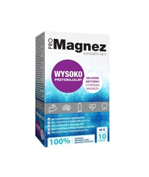 PROPHARMA ProMagnez 10 saszetek 40g Cytrynian Magnezu 100% RWS