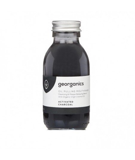 GEORGANICS Olej do płukania ust z łupiny orzecha kokosowego i mięty zielonej Activated Charcoal, 100 ml GEORGANICS Olej do płukania ust z łupiny orzecha kokosowego i mięty zielonej Activated Charcoal, 100 ml