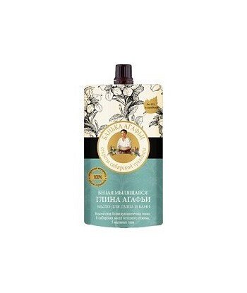 Babuszka Agafia Biała glinka myjąca do włosów i ciała (Łaźnia Agafii) 100ml