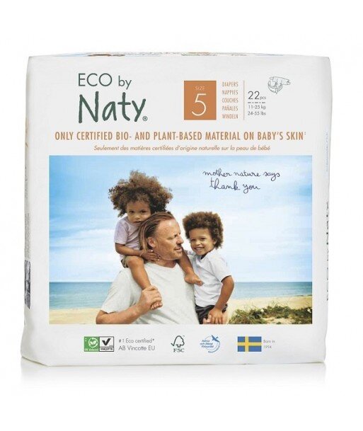 NATY EKO Pieluchy jednorazowe no.5, 11-25 kg, 22 szt EKO