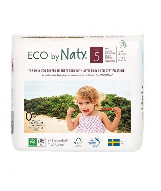 NATY Pieluchomajtki jednorazowe no.5, 12-18 kg, 20 szt EKO