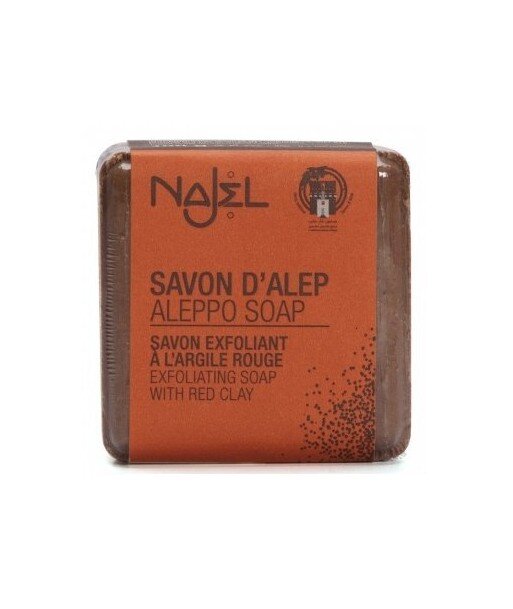 NAJEL Mydło syryjskie z Aleppo z czerwoną glinką 100g