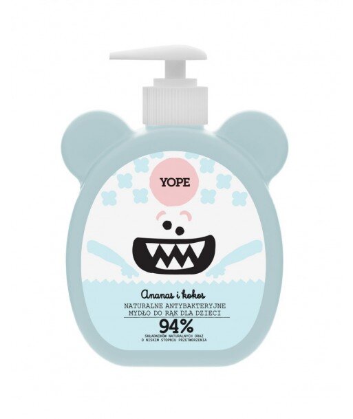 YOPE Naturalne antybakteryjne mydło do rąk dla dzieci ANANAS I KOKOS 400ml NOWOŚĆ!