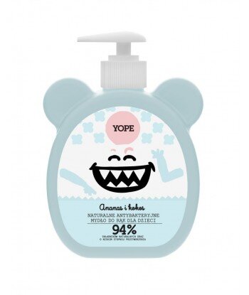 YOPE Naturalne antybakteryjne mydło do rąk dla dzieci ANANAS I KOKOS 400ml NOWOŚĆ!