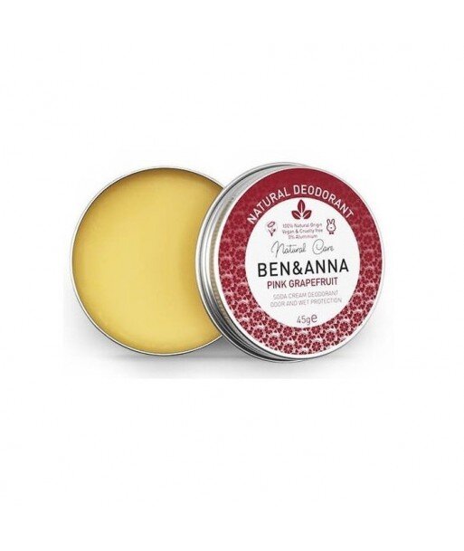 BEN&ANNA Naturalny dezodorant na bazie sody 0% aluminium w puszce PINK GRAPEFRUIT 45g