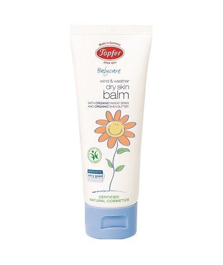TOPFER Balsam na wiatr i niepogodę dla dzieci z ekst. z otrębów pszennych i masłem shea BIO 75ml TOPFER Balsam na wiatr i niepogodę dla dzieci z ekst. z otrębów pszennych i masłem shea BIO 75ml