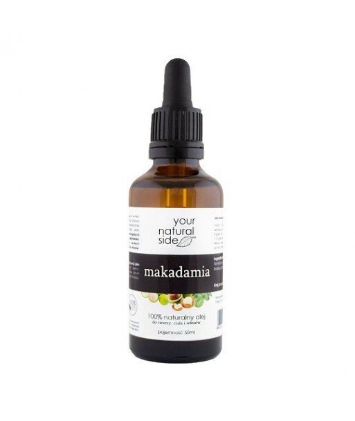 YOUR NATURAL SIDE Olej Makadamia Organic zimnotłoczony 50ml YOUR NATURAL SIDE Olej Makadamia Organic zimnotłoczony 50ml