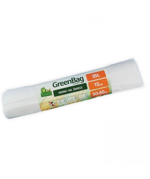 GREEN TREE Worki 35L 100% biodegradowalne i kompostowalne rolka 15 sztuk