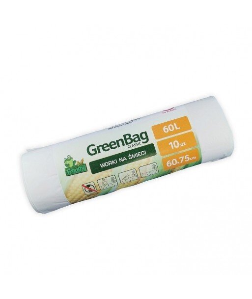 GREEN TREE Worki 60L 100% biodegradowalne i kompostowalne rolka 10 sztuk