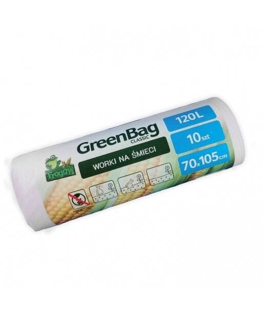 GREEN TREE Worki 120L 100% biodegradowalne i kompostowalne rolka 10 sztuk