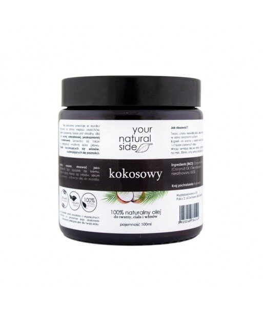 YOUR NATURAL SIDE Olej Kokosowy nierafinowany Organic 100ml YOUR NATURAL SIDE Olej Kokosowy nierafinowany Organic 100ml