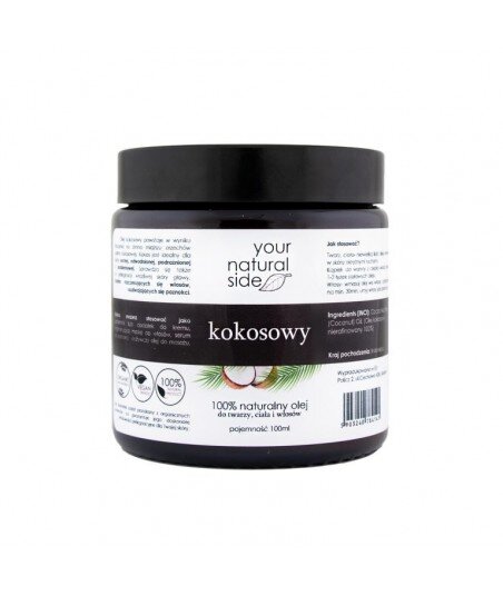 YOUR NATURAL SIDE Olej Kokosowy nierafinowany Organic 100ml YOUR NATURAL SIDE Olej Kokosowy nierafinowany Organic 100ml