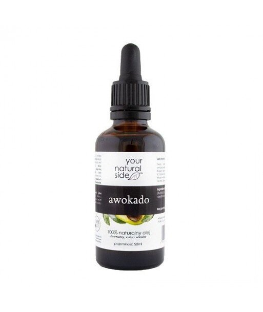 YOUR NATURAL SIDE Olej Awokado nierafinowany 50 ml butelka szklana z pipetą