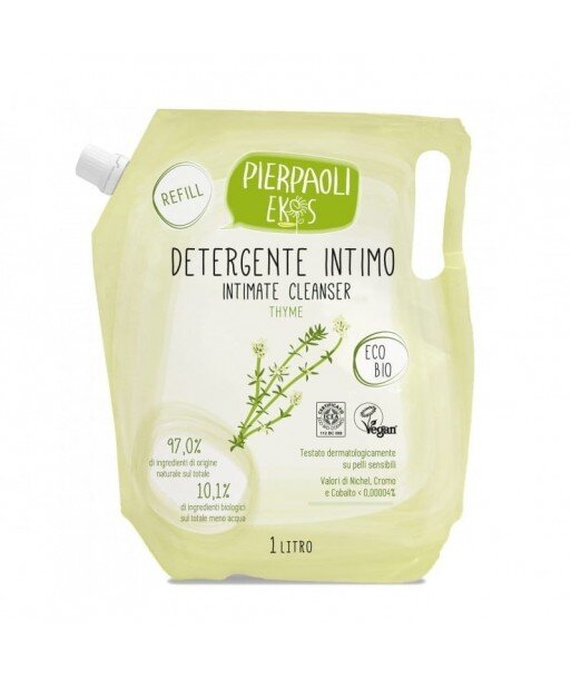 Pierpaoli Ekos Personal Care OPAKOWANIE UZUPEŁNIAJĄCE: płyn do higieny intymnej z ekstraktem z organicznego tymianku 1l