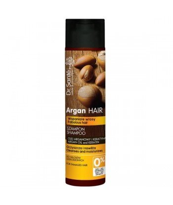 Szampon z olejem arganowym i keratyną do włosów uszkodzonych. 250 ml - Dr. Santé