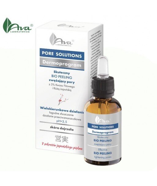Bio peeling zwężający pory - łagodne złuszczanie z różą japońską i kwasem fitowym (5%) - AVA PORE SOLUTION
