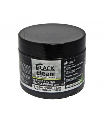 Czarne Gęste Mydło peeling do ciała Black Clean z aktywnym węglem Belita & Vitex 300ml