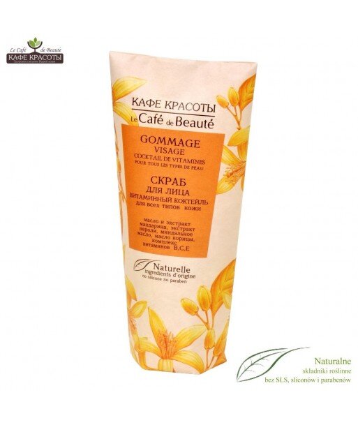 Peeling do twarzy KOKTAJL WITAMINOWY do wszystkich typów skóry, 100ml - bez SLS, parabenów, silikonów, PEG